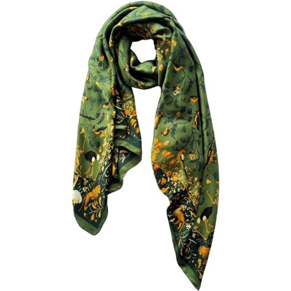 Lightweight Satin Scarves Large Capacity Green - Picture 2 of 7